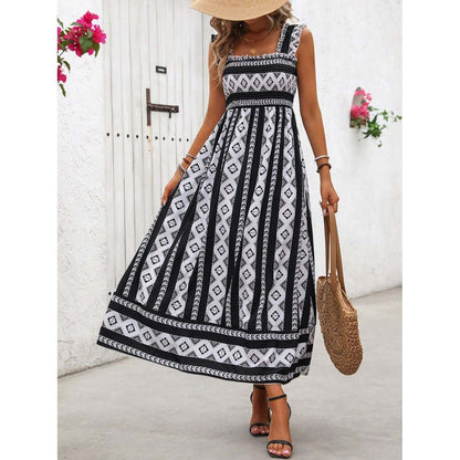 Black & White Printed Cami Dress