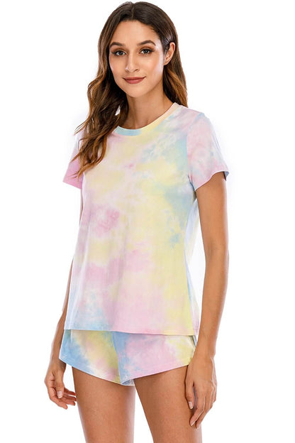 Tie-Dye Short Sleeve Lounge Set