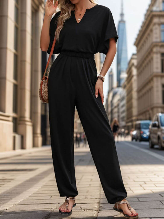 Notched Straight Leg jumpsuit