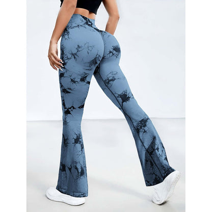 Leggings deportivos de cintura alta con efecto tie-dye