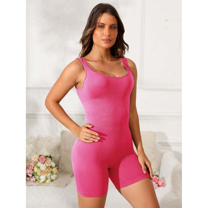 Scoop Neck Wide Strap Active Romper