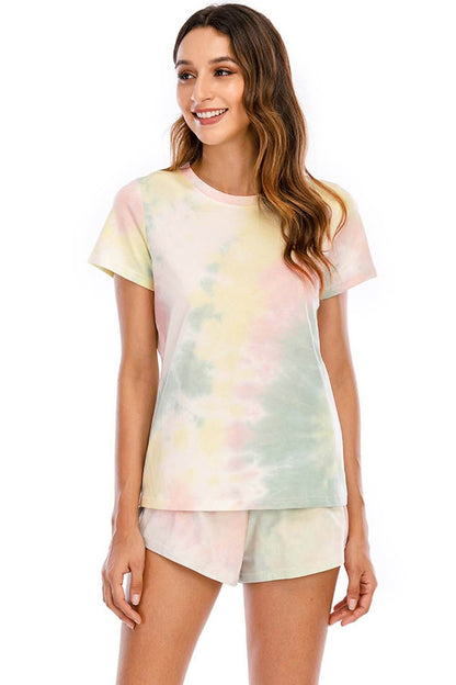 Tie-Dye Short Sleeve Lounge Set