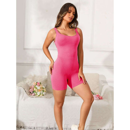 Scoop Neck Wide Strap Active Romper