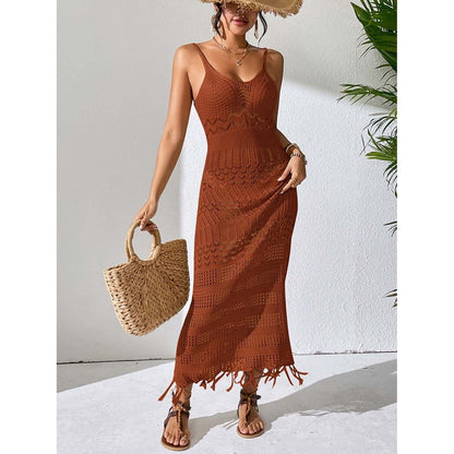 Tassel Scoop Neck Cover-Up