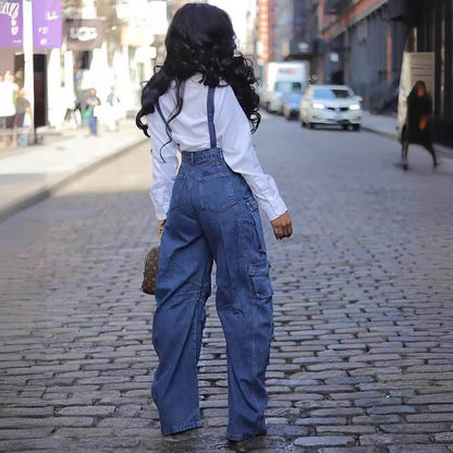 Women's Fashion Loose Denim Jumpsuit