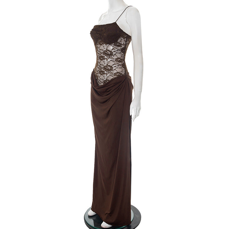 Women Clothing Summer Sexy Sexy Strap Lace Dress