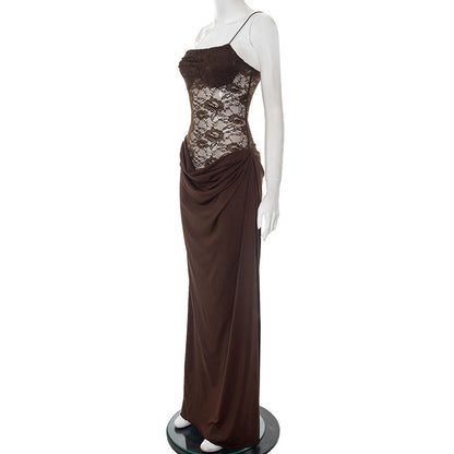 Women Clothing Summer Sexy Sexy Strap Lace Dress