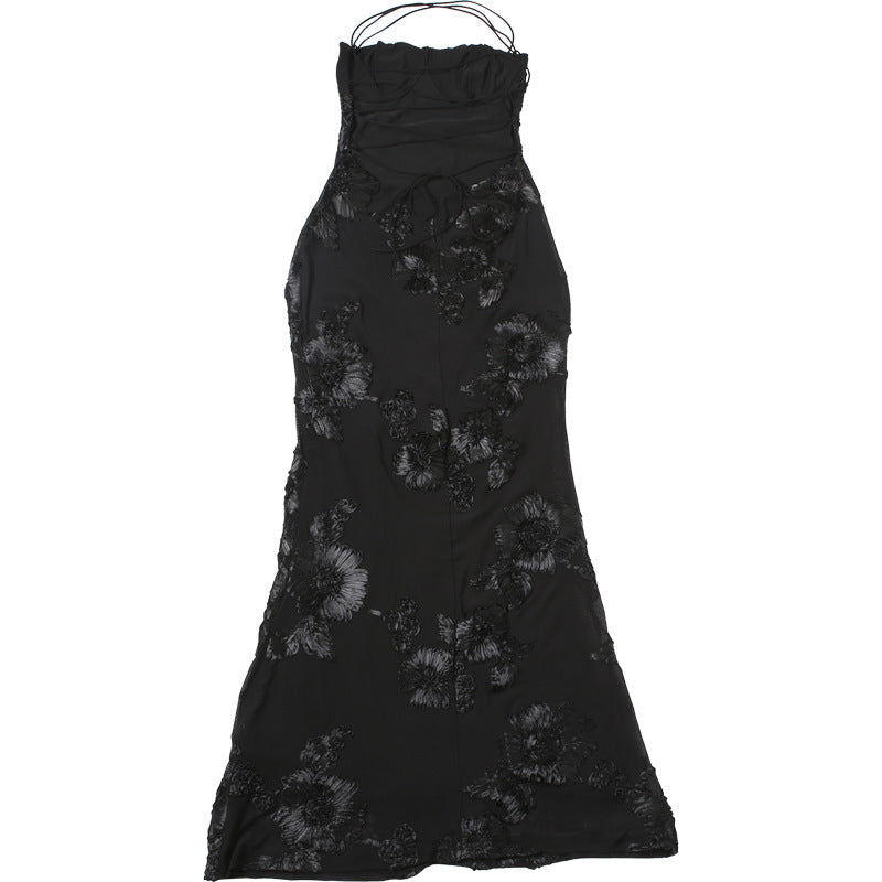 Women Clothing Summer Sexy Slim Fit Slimming Backless Lace up Dress Maxi Dress
