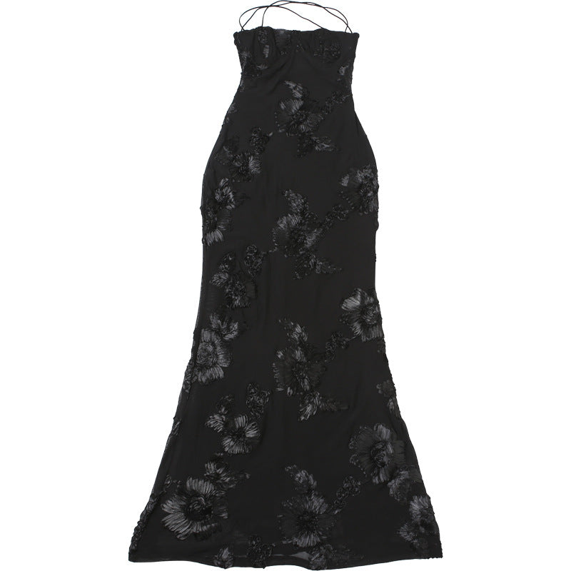 Women Clothing Summer Sexy Slim Fit Slimming Backless Lace up Dress Maxi Dress