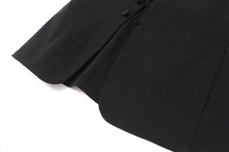 Women Clothing Summer Diagonal Collar Hooks Sexy Sleeveless Vest