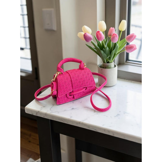 Chic Textured Mini Top Handle Crossbody Bag