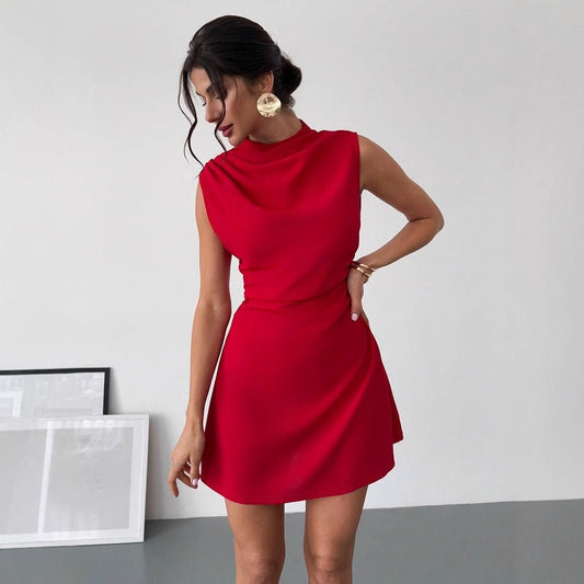 A Touch of Glamour Satin Dress - TayDiane