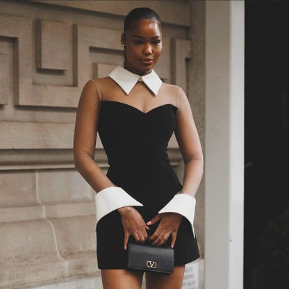 After Hours Illusion Mini Dress - Taydiane