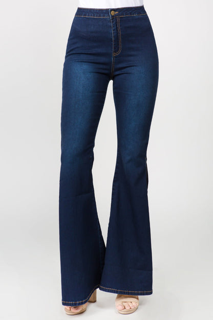 American Bazi Side Slit Flare Jeans - TayDiane