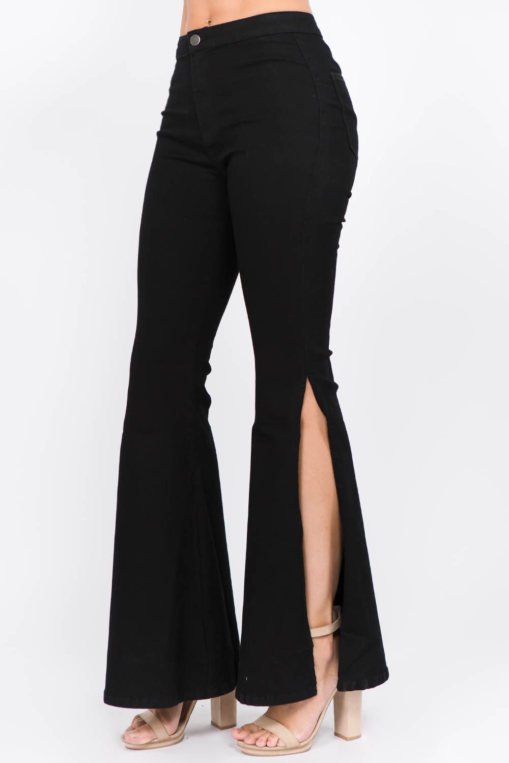 American Bazi Side Slit Flare Jeans - TayDiane