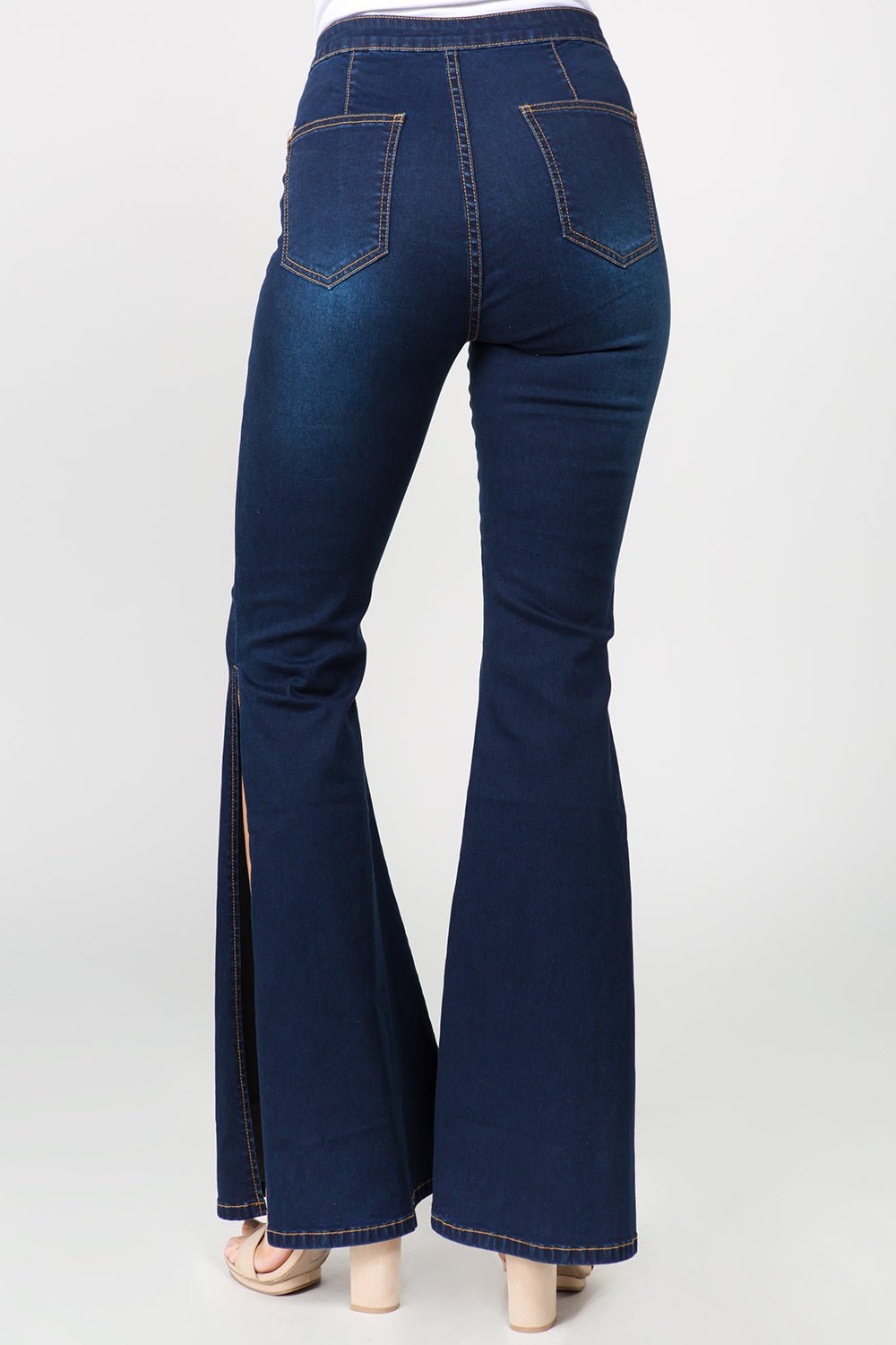 American Bazi Side Slit Flare Jeans - TayDiane