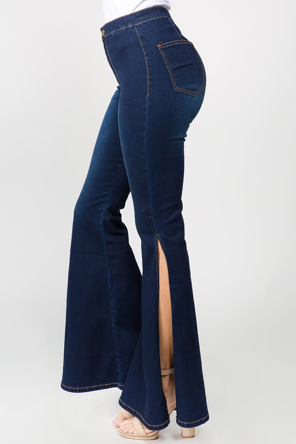 American Bazi Side Slit Flare Jeans - TayDiane