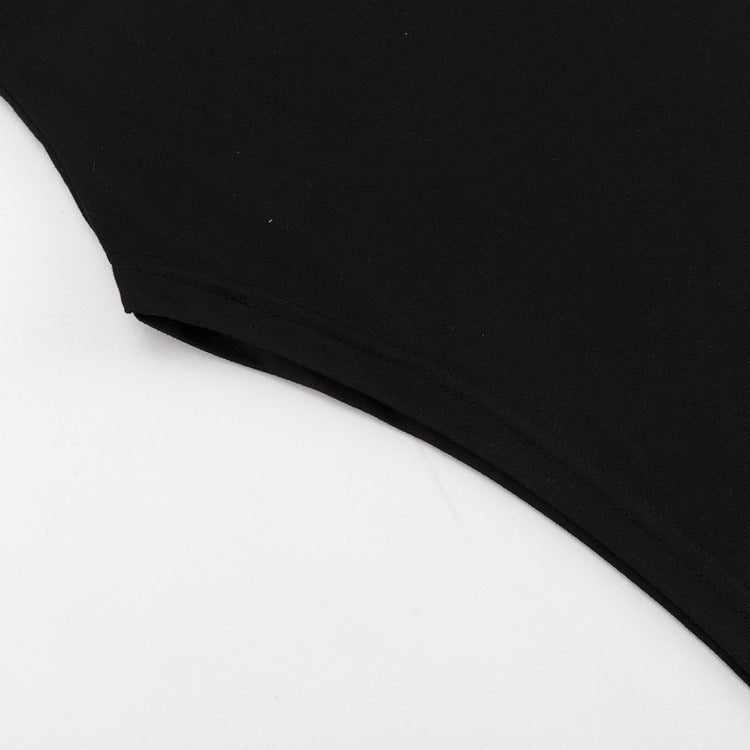 Asymmetric Dress Featuring A Round Neck And Long Sleeves. - TayDiane
