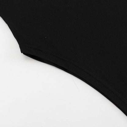 Asymmetric Dress Featuring A Round Neck And Long Sleeves. - TayDiane
