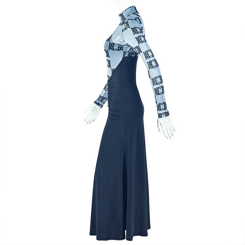 Asymmetric Long Sleeve Maxi Dress - TayDiane