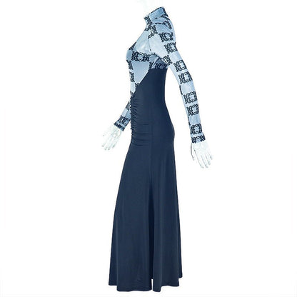 Asymmetric Long Sleeve Maxi Dress - TayDiane