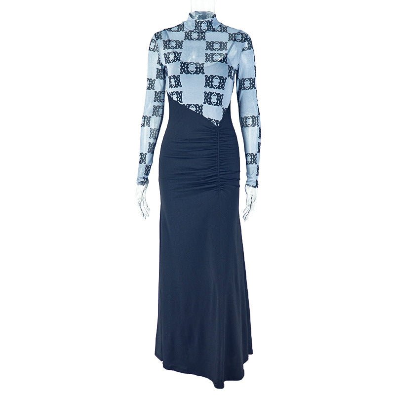 Asymmetric Long Sleeve Maxi Dress - TayDiane