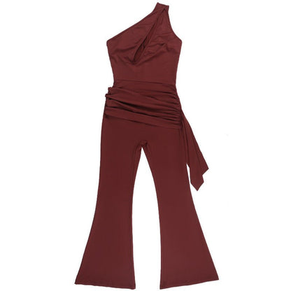 Asymmetric One - Shoulder Jumpsuit - TayDiane