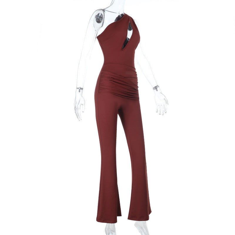 Asymmetric One - Shoulder Jumpsuit - TayDiane