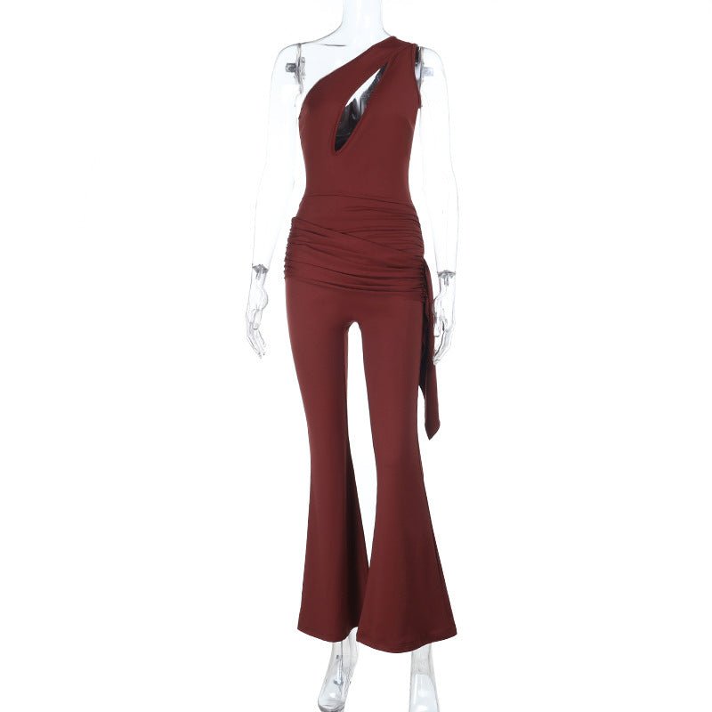 Asymmetric One - Shoulder Jumpsuit - TayDiane