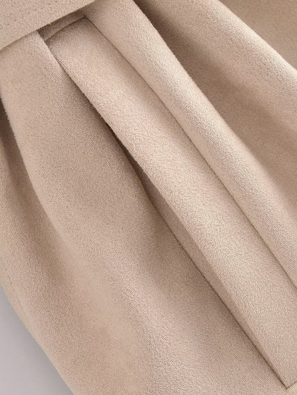 Autumn Suede Texture Trench Coat - TayDiane
