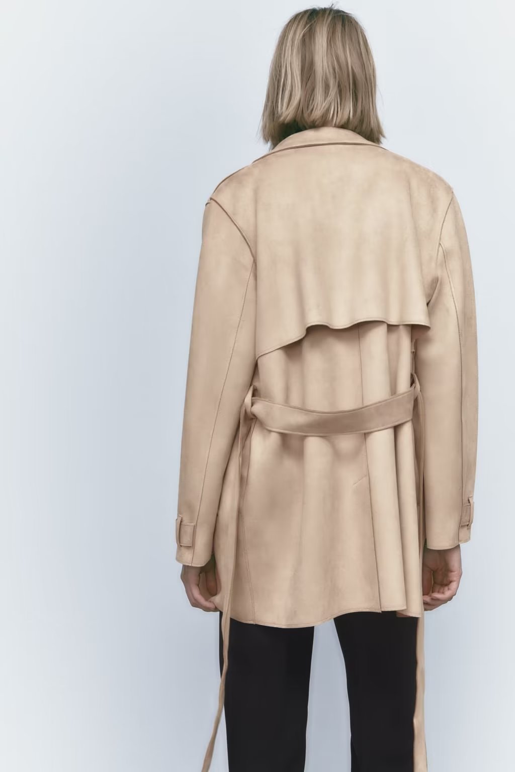 Autumn Suede Texture Trench Coat - TayDiane