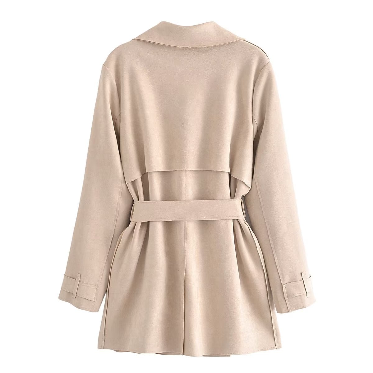 Autumn Suede Texture Trench Coat - TayDiane