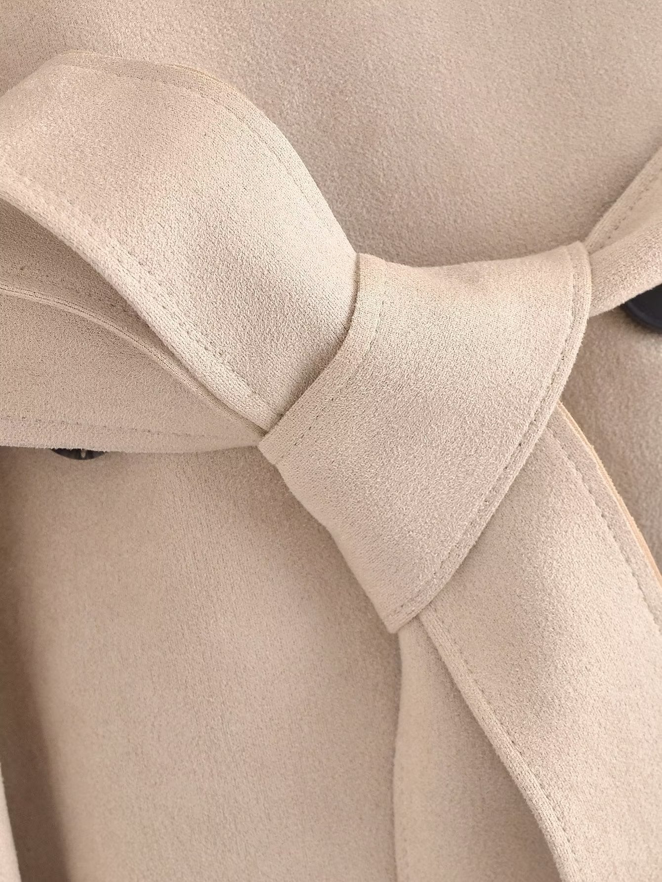 Autumn Suede Texture Trench Coat - TayDiane