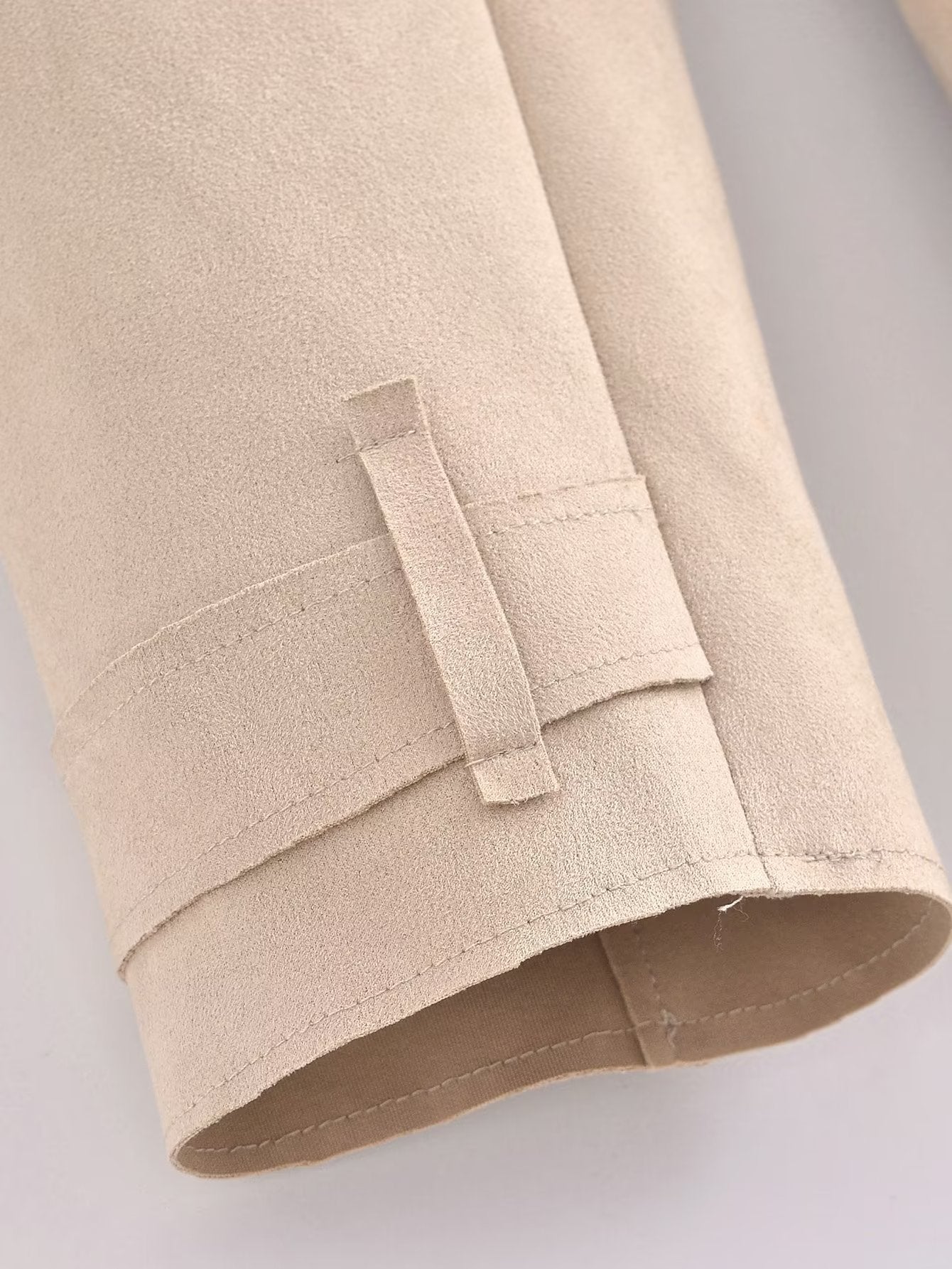 Autumn Suede Texture Trench Coat - TayDiane