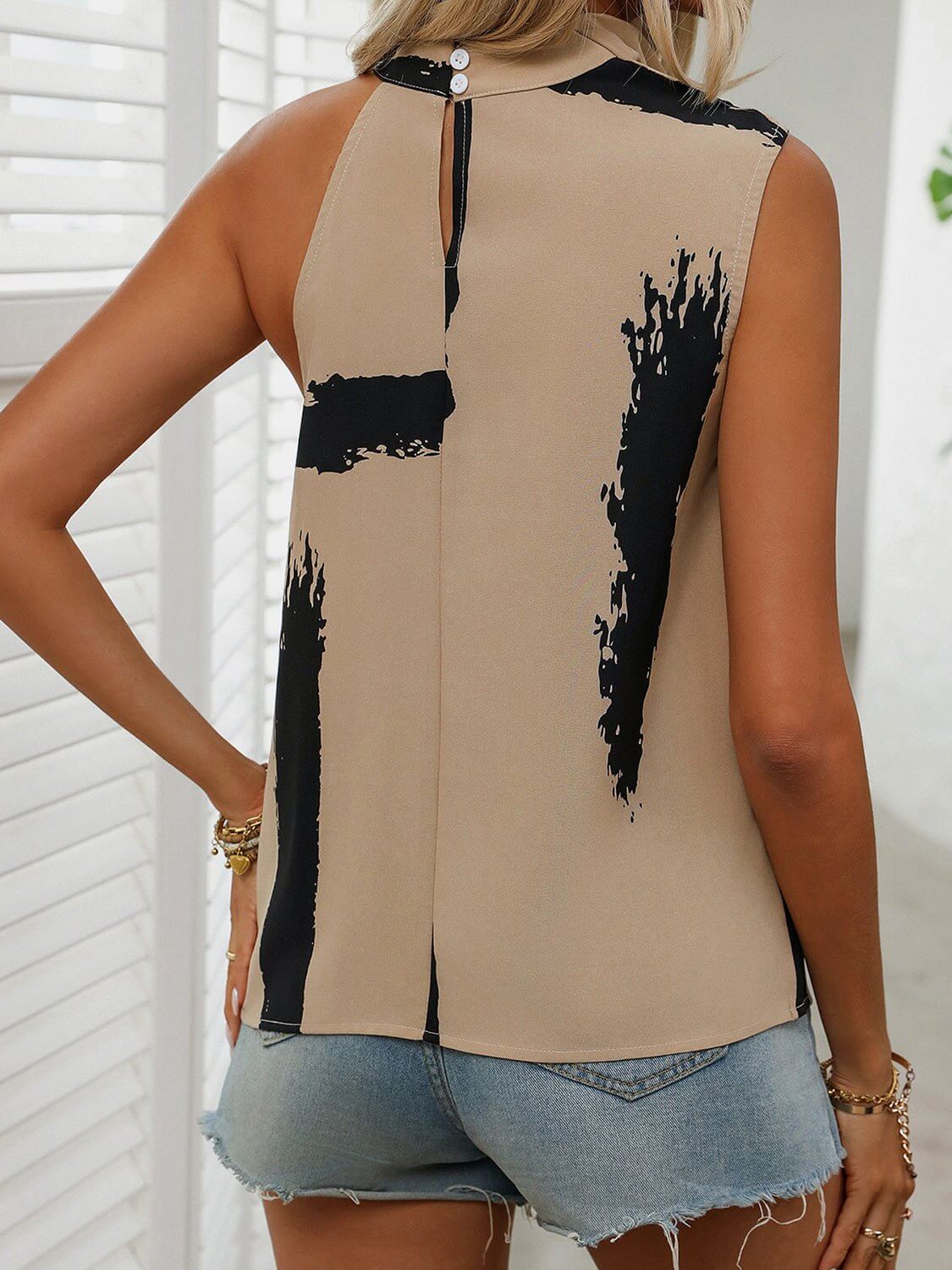 Cowl Neck Sleeveless Shirt