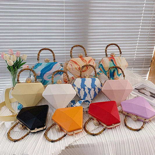 Bamboo - Handle Acrylic Box Bag - TayDiane