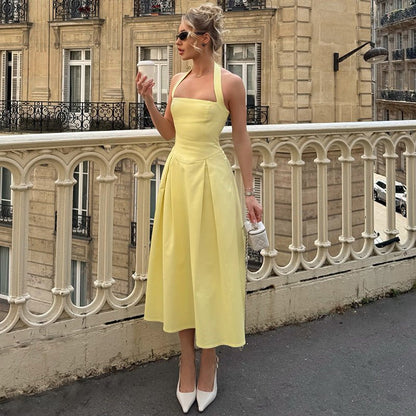 Best Seller in Women Clothing Summer Sexy High Waist Halter Tube Top Dress Women - Taydiane