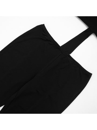 Black Cut - Out Long Sleeve Jumpsuit - TayDiane