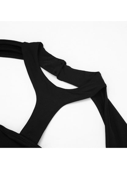 Black Cut - Out Long Sleeve Jumpsuit - TayDiane