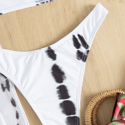 Black & White Halter Three - Piece Vacation Pant Set - Taydiane