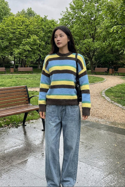 Bright Outlook Striped Sweater - Taydiane