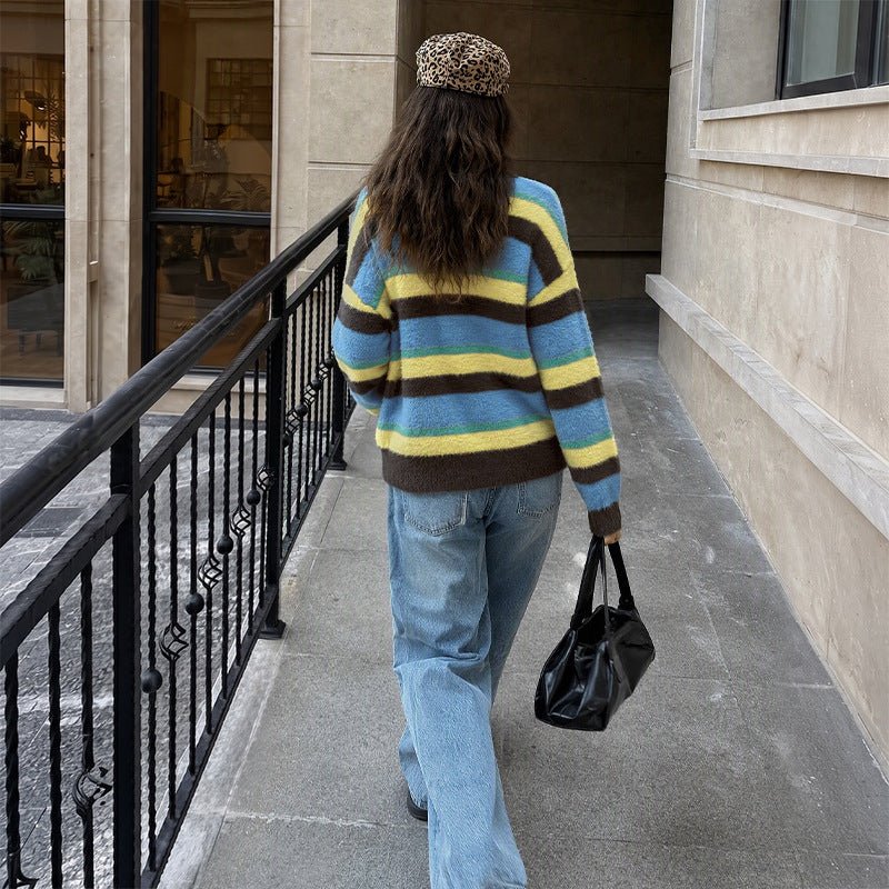 Bright Outlook Striped Sweater - Taydiane