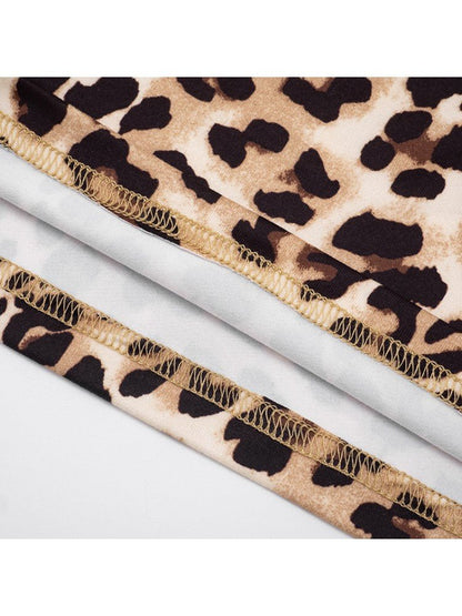 Brown Leopard Stripe Wide - Leg Pants - TayDiane