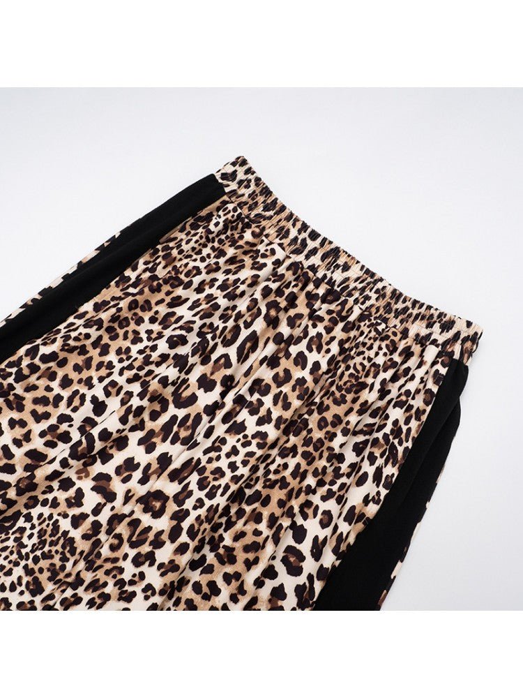 Brown Leopard Stripe Wide - Leg Pants - TayDiane