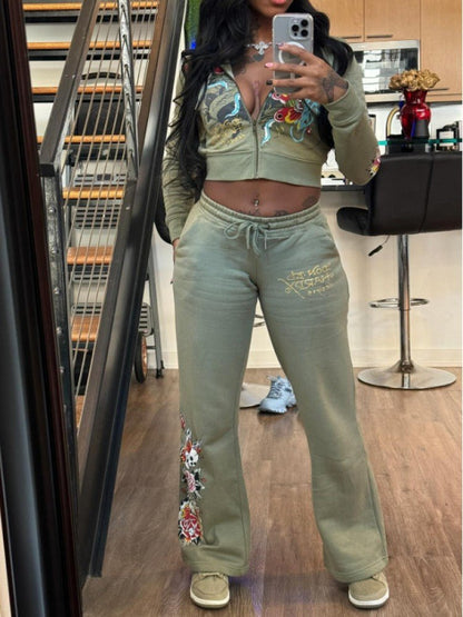 Butterfly Vibes Zip Hoodie & Jogger Set - TayDiane