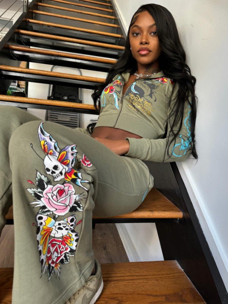 Butterfly Vibes Zip Hoodie & Jogger Set - TayDiane