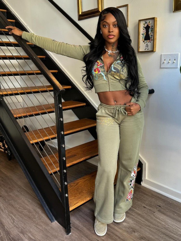 Butterfly Vibes Zip Hoodie & Jogger Set - TayDiane