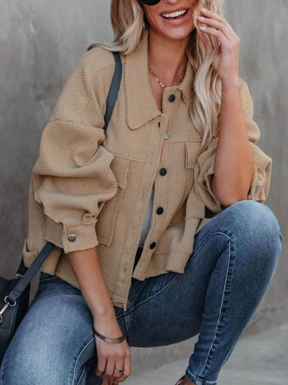 Button Up Long Sleeve Jacket - TayDiane