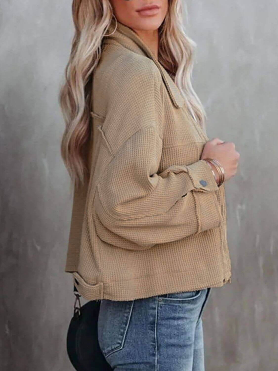 Button Up Long Sleeve Jacket - TayDiane