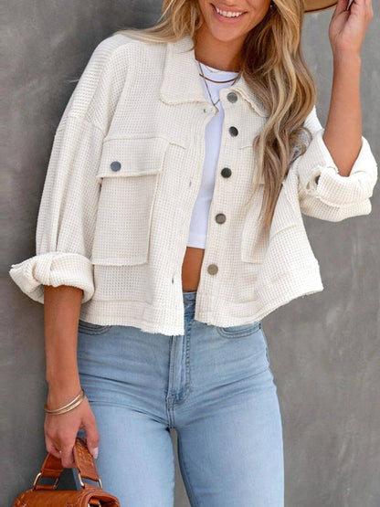 Button Up Long Sleeve Jacket - TayDiane